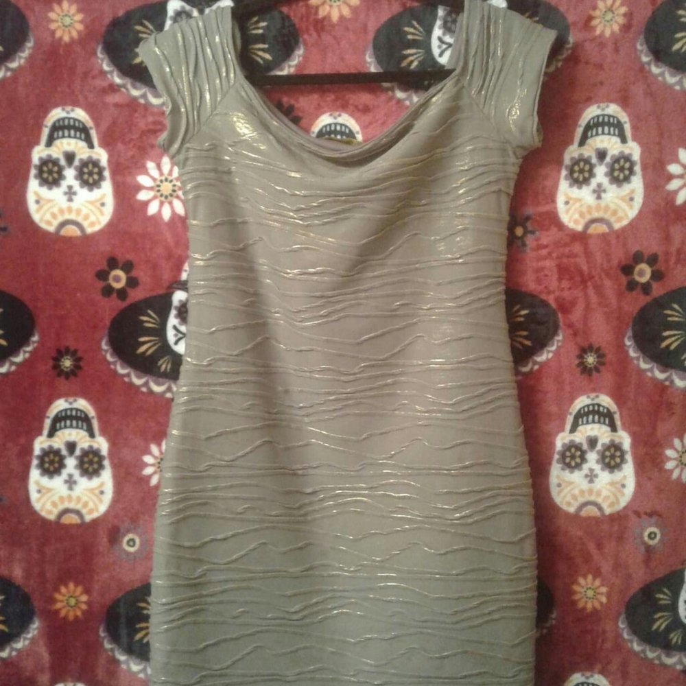 Brat Star gold mini dress